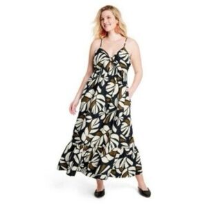 Tabitha Brown for Target Botanical Leaf Print Midi Sundress 2X 18W